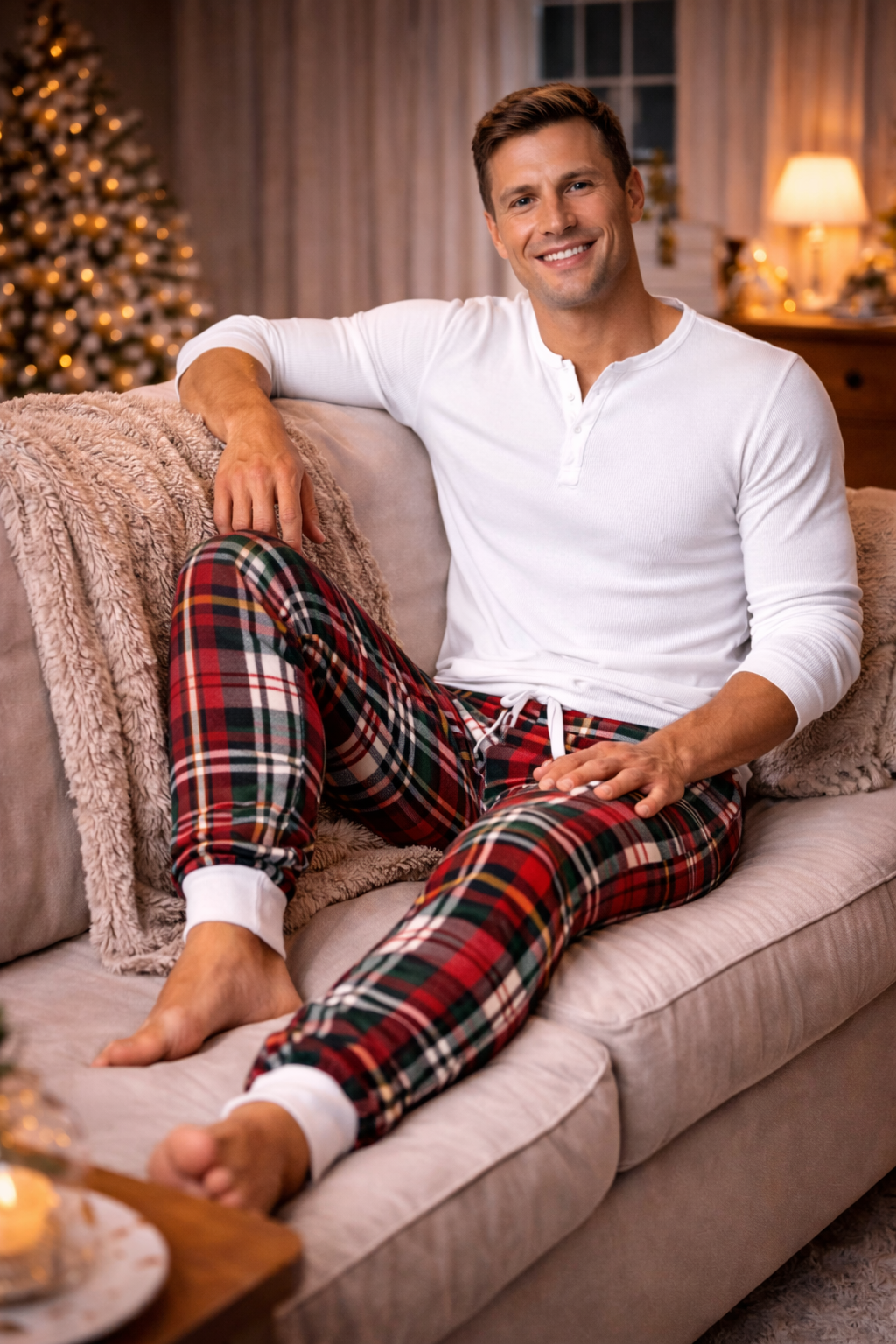 Christmas Bold Plaid Jogger Pants (Men's)