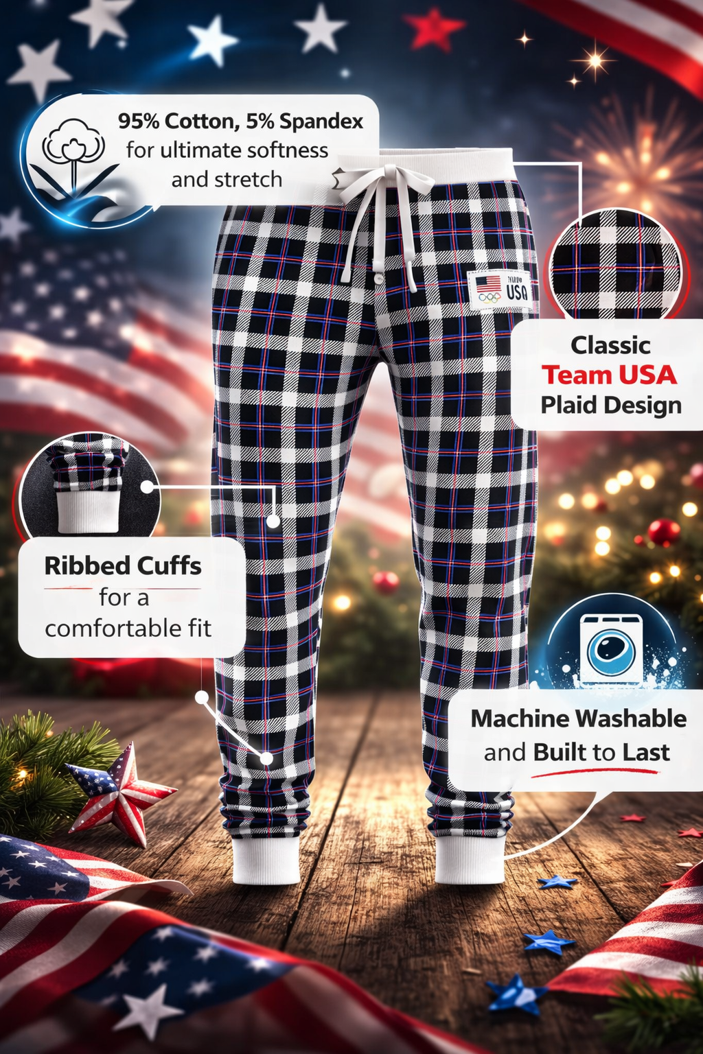 Team USA Plaid Joggers (Men's)