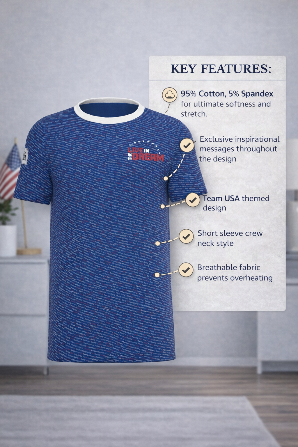 Inspirational TEAM USA Short Sleeve Tops (Men's)