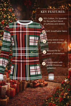 Christmas Bold Plaid Long Sleeve Top (Men's)