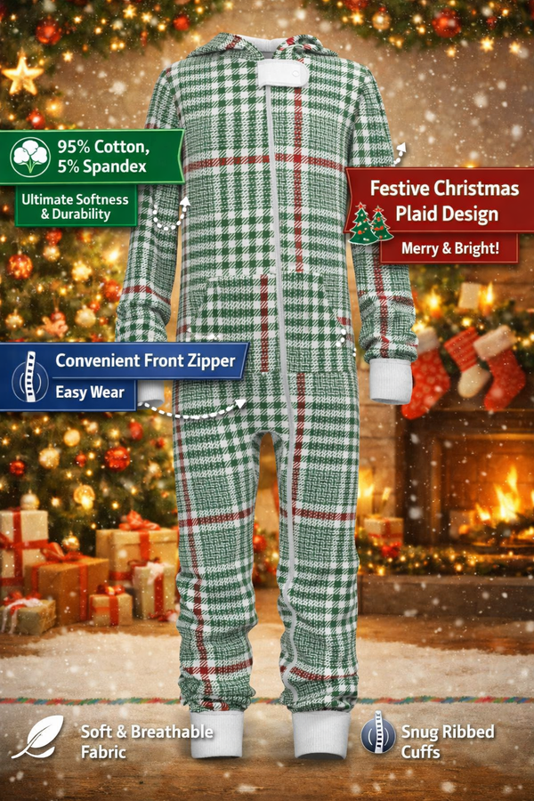 Christmas Soft Plaid Onesie (Kids)