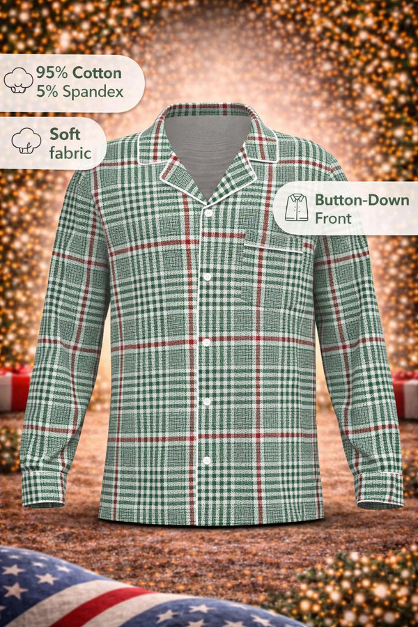 Christmas Soft Plaid Button Down Top (Unisex)