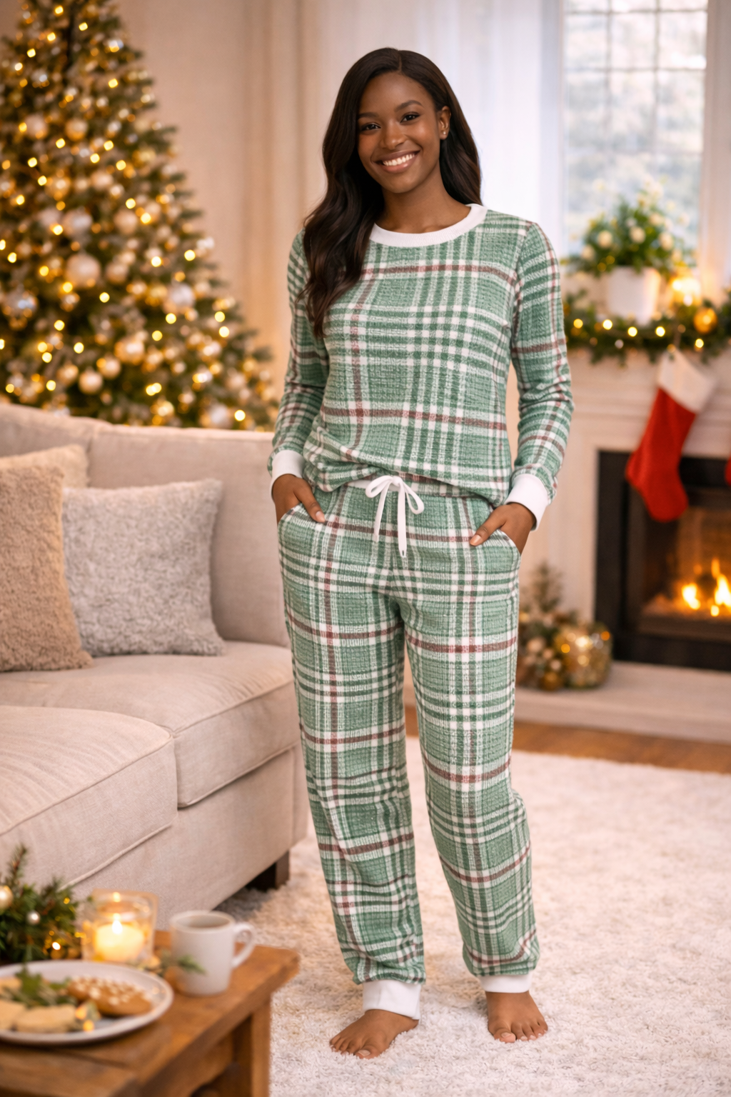 Christmas Soft Plaid Top (Women's)