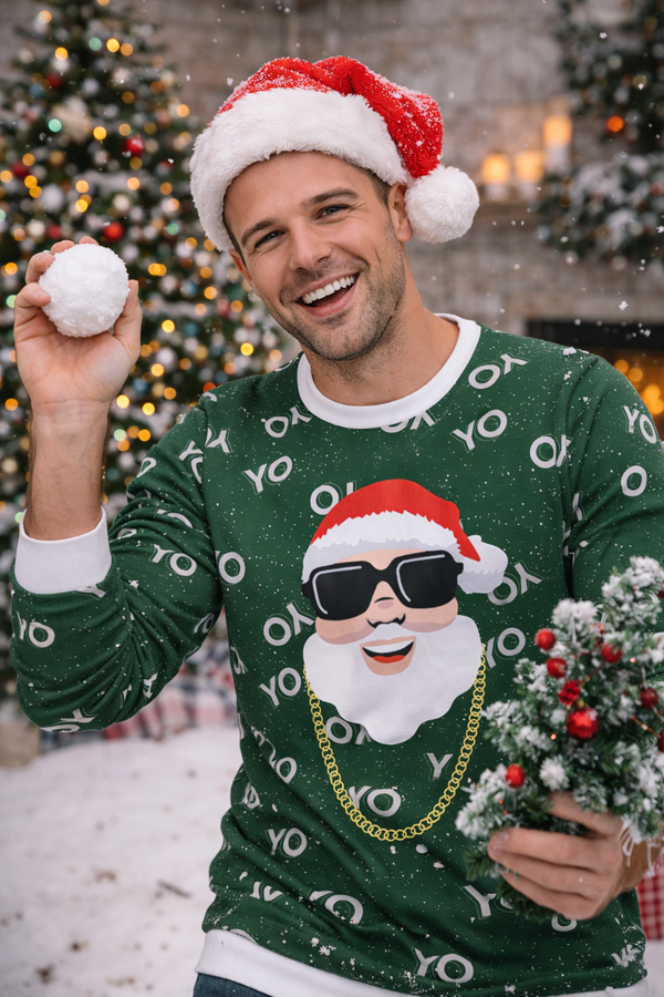 Christmas White Santa Top (Men's)