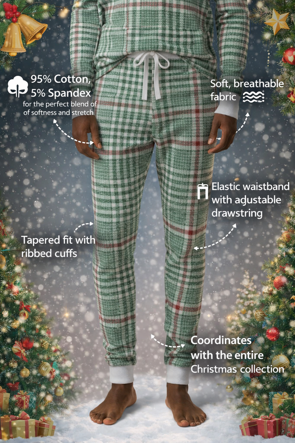 Christmas Soft Plaid Jogger Pants (Men's)