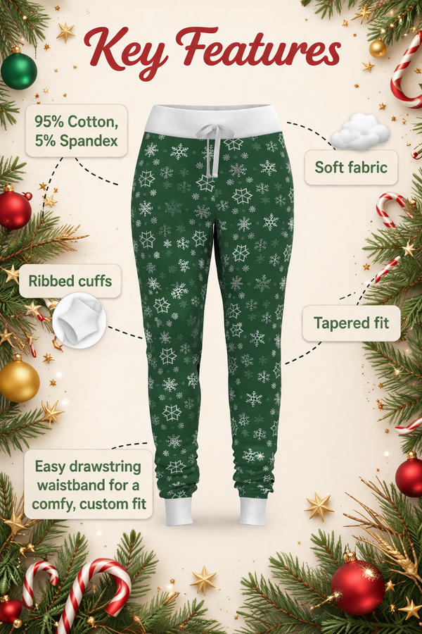 Christmas Snowflake Jogger Pants (Women's)