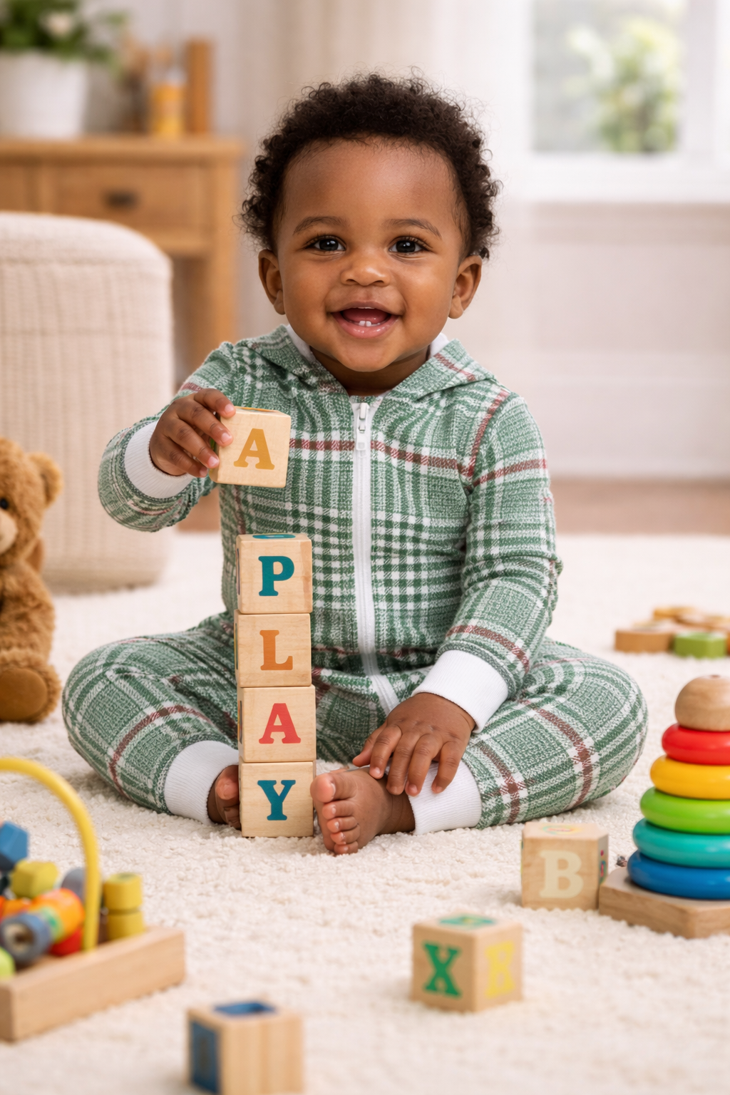 Christmas Soft Plaid Onesie (Baby)