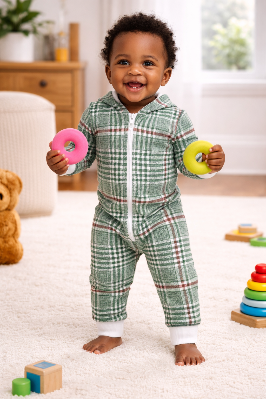 Christmas Soft Plaid Onesie (Baby)
