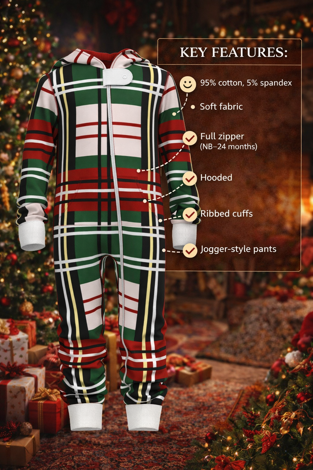 Christmas Bold Plaid Onesie (Baby)